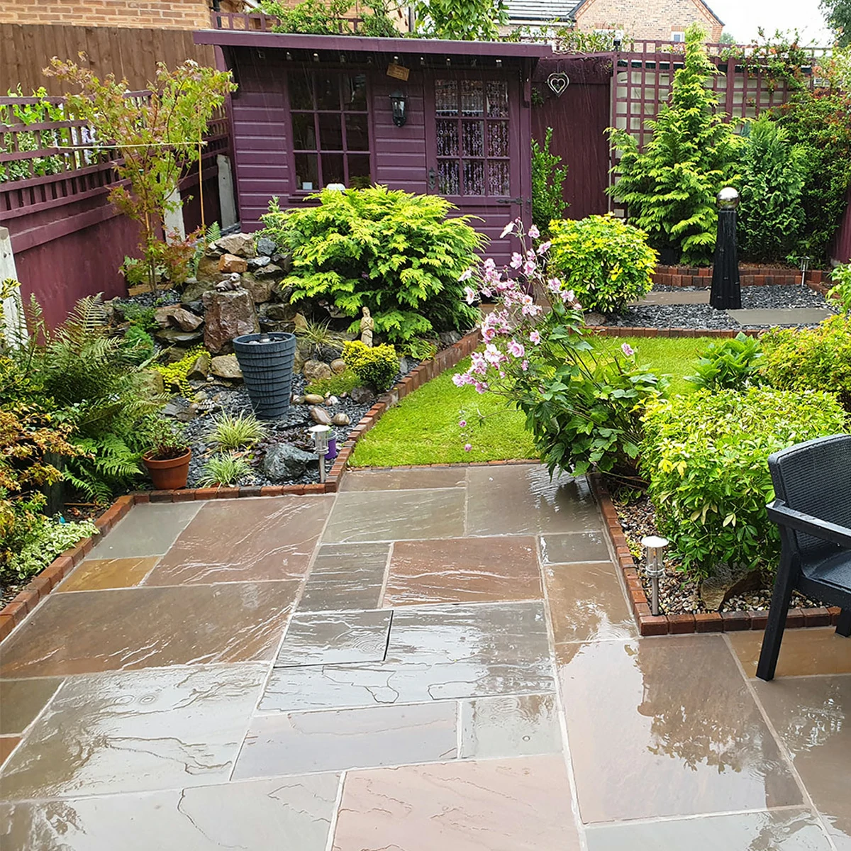 Autumn Brown Indian Sandstone Paving Slabs - Riven - 600x900 - 22mm